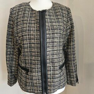 Banana Republic Tweed Blazer, Navy Blue/Black, Size 6P